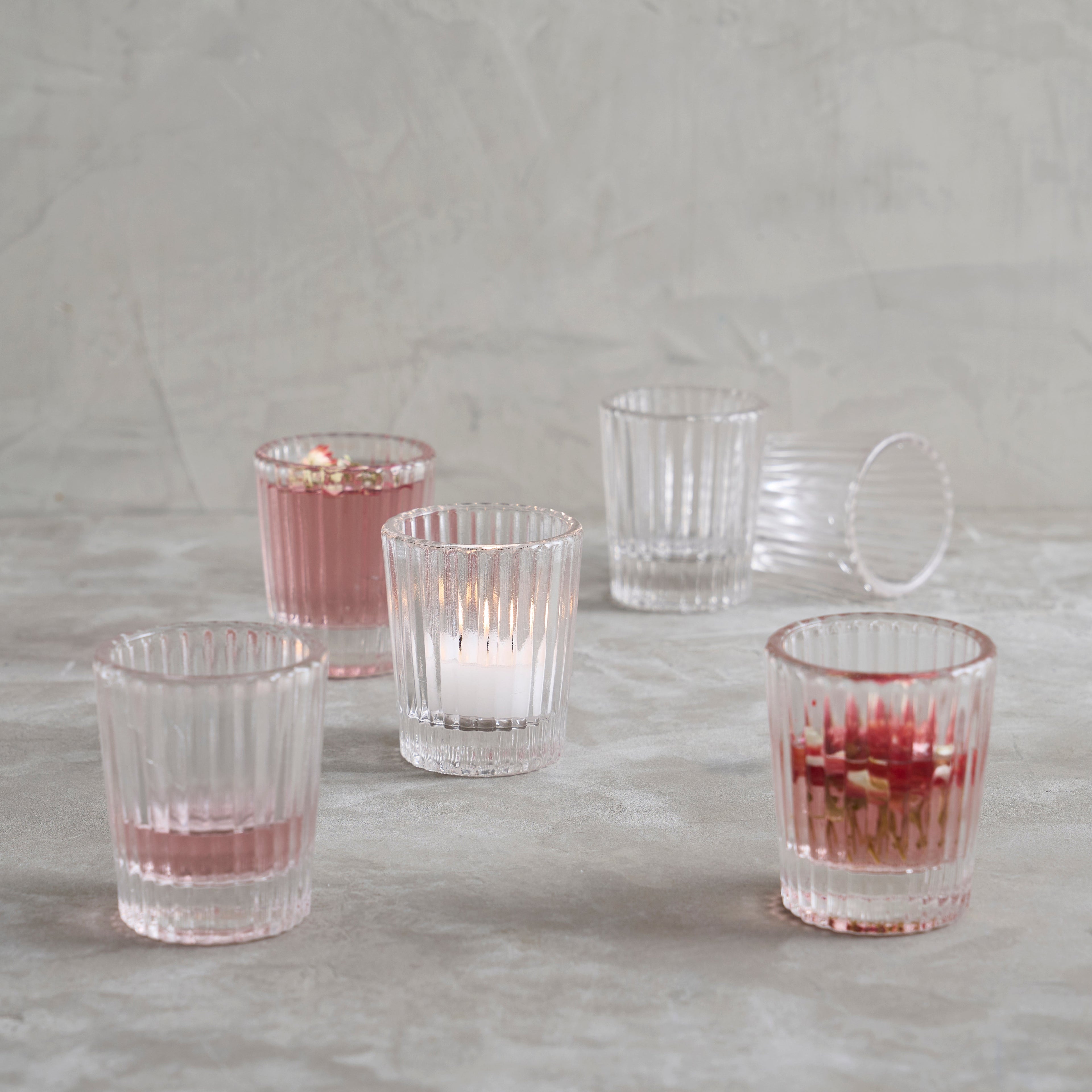 Pressed Clear Shot Glasses - Set of 6