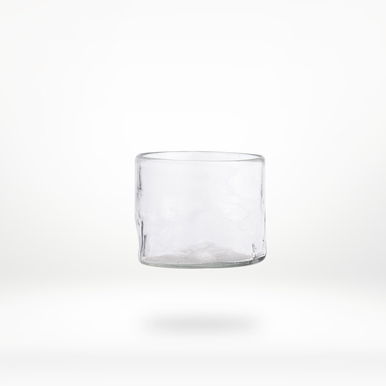 Clear glass on a white background