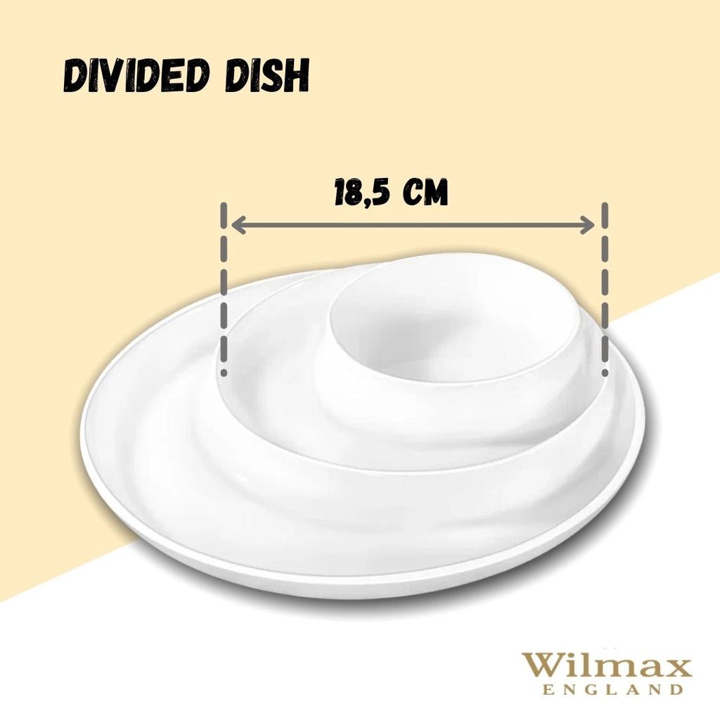 White Divided Dish 10" inch | 25.5 Cm
