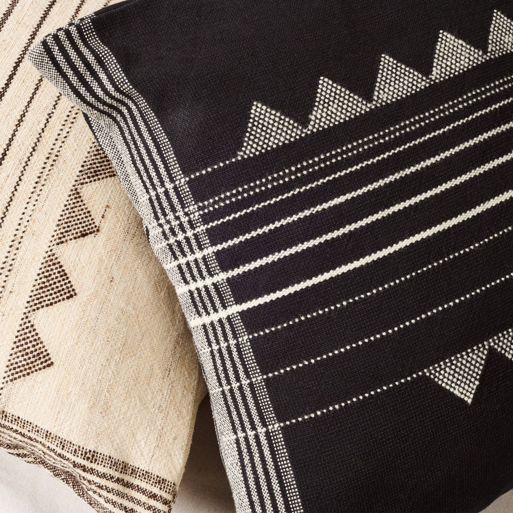 Kora Black Large Handloom Artisanal Pillow Cover