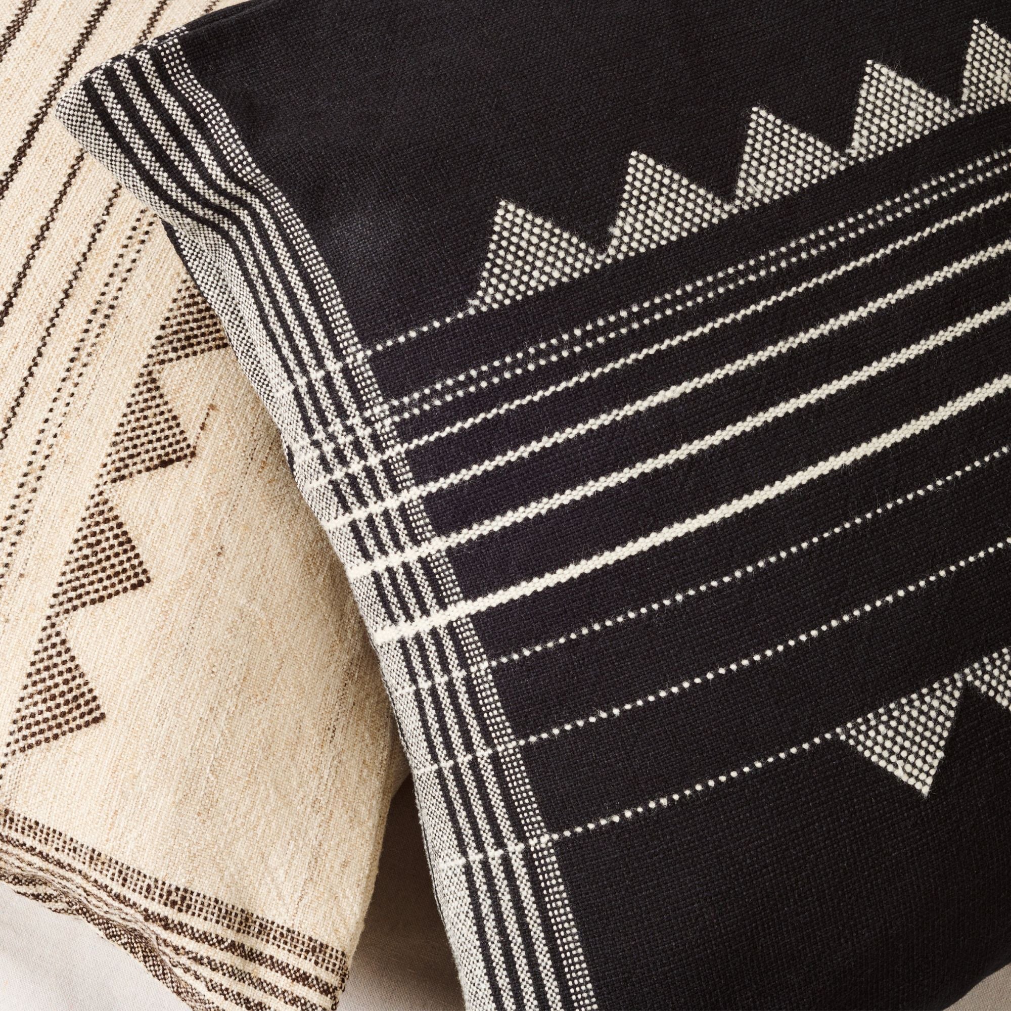 Kora Black Large Handloom Artisanal Pillow Cover