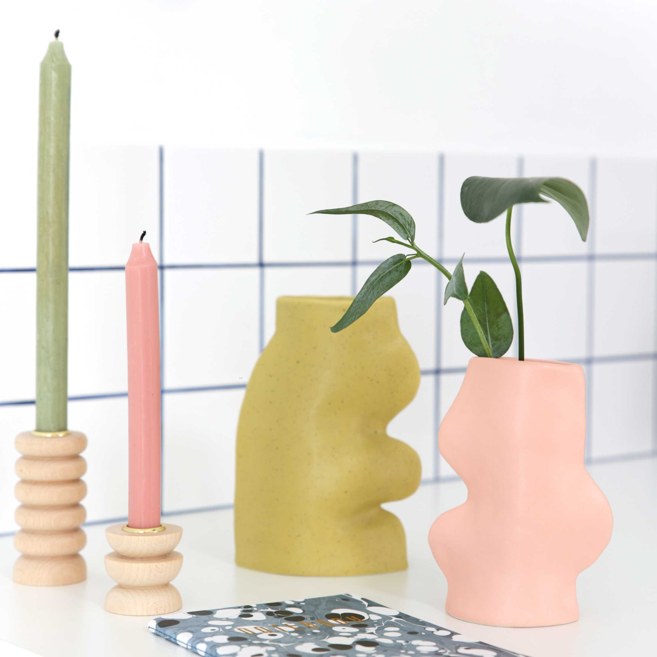 Fluxo Ceramic Vase -  Medium Pink