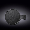Black Porcelain Slate look Round Serving Dish With Handle 12" inch X 8.5" inch |