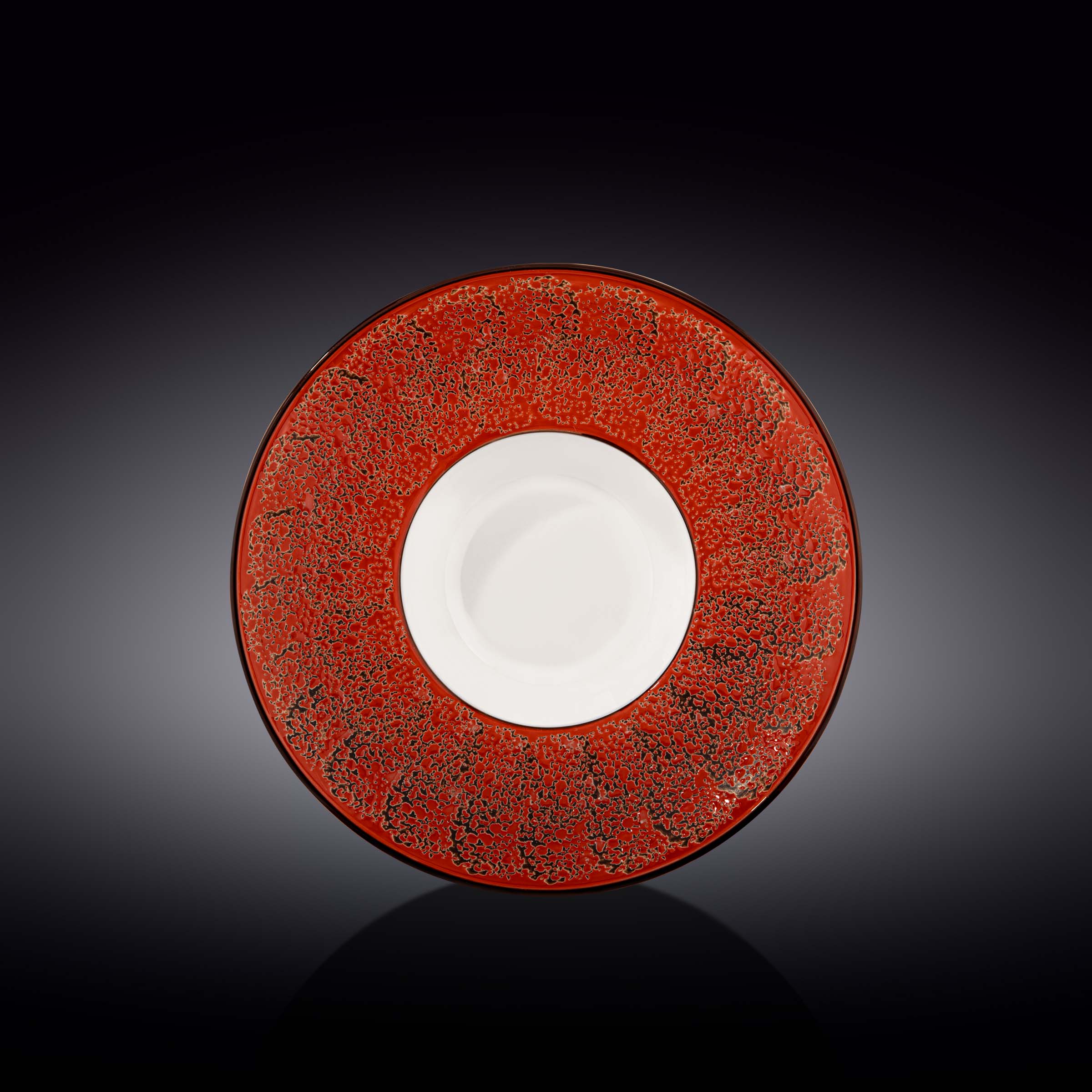 Red Porcelain Deep Soup or Salad Plate 9.5" inch | 7 Fl Oz |