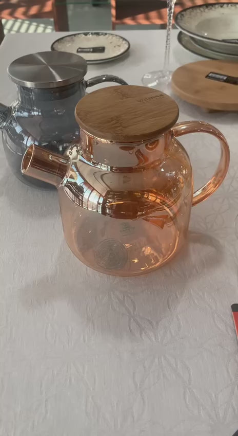 Amber Thermo Glass Teapot 32 Fl Oz | 1200 ml |  High temperature and shock resistant
