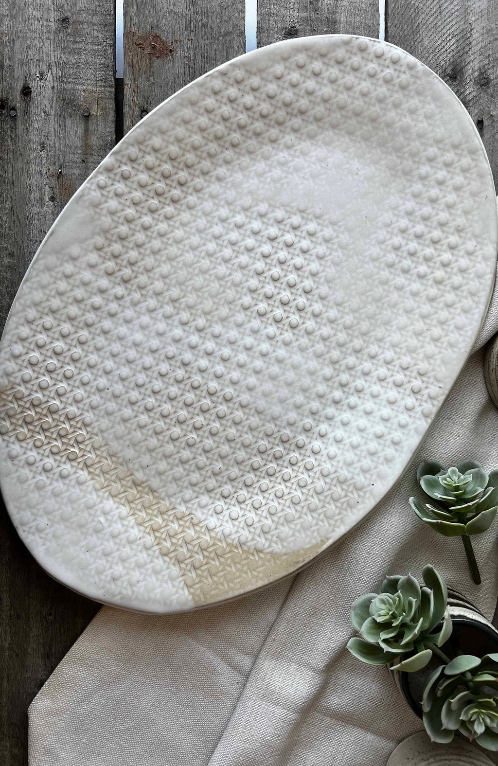 Sandalwood Caned Statement Platter