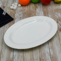 Set Of 3 Professional Rolled Rim White Oval Plate / Platter 12" inch |