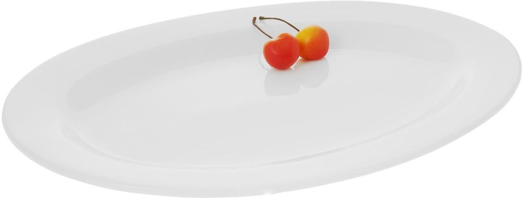 Set Of 3 Professional Rolled Rim White Oval Plate / Platter 12" inch |
