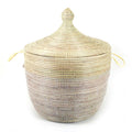 Low Storage Two-Tone Basket - Natural + White