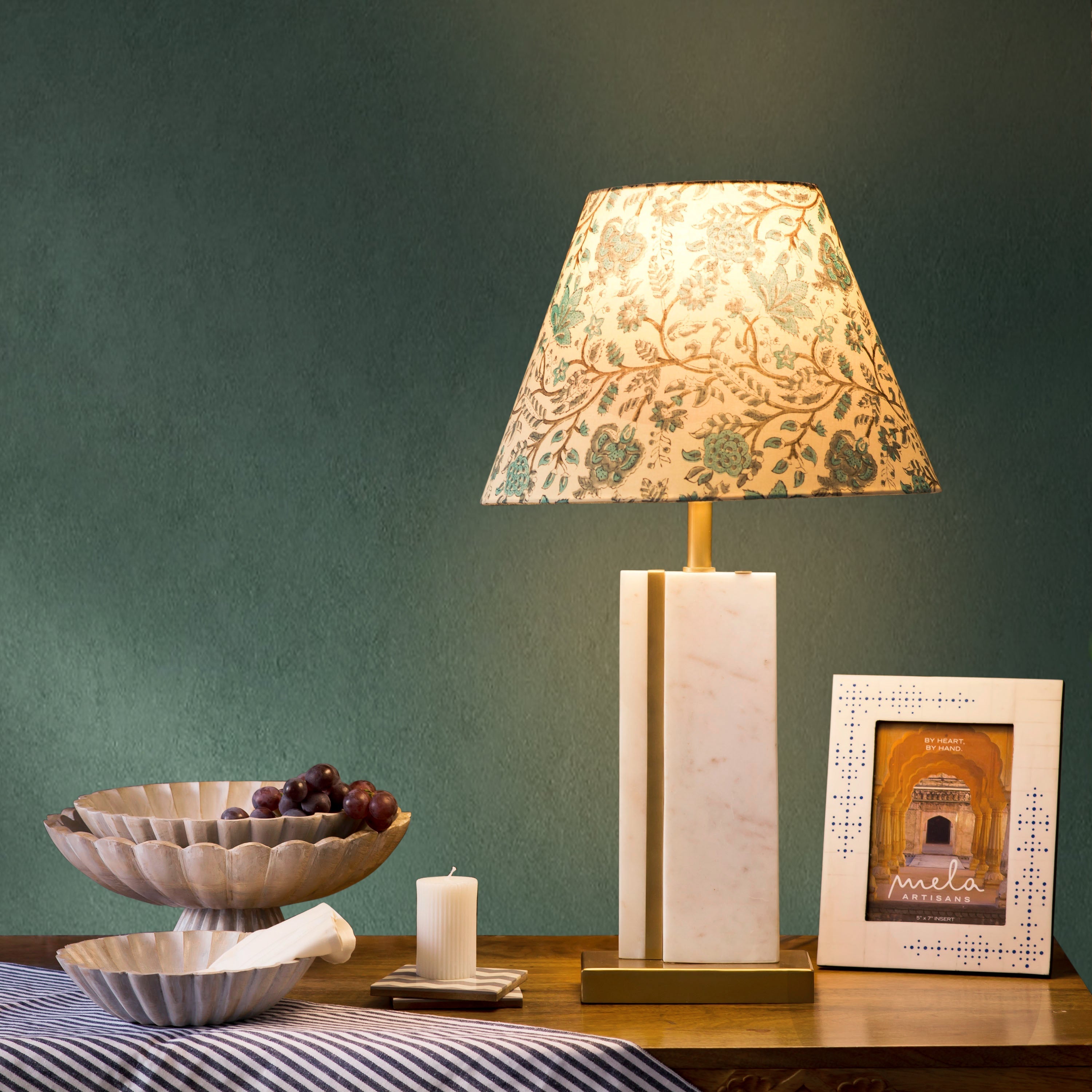 Sculpta Marble Lamp Stand White Marble Base