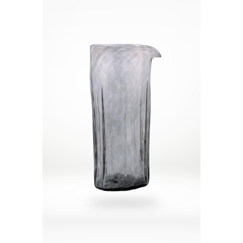 Gray glass pitcher/vase on a white background