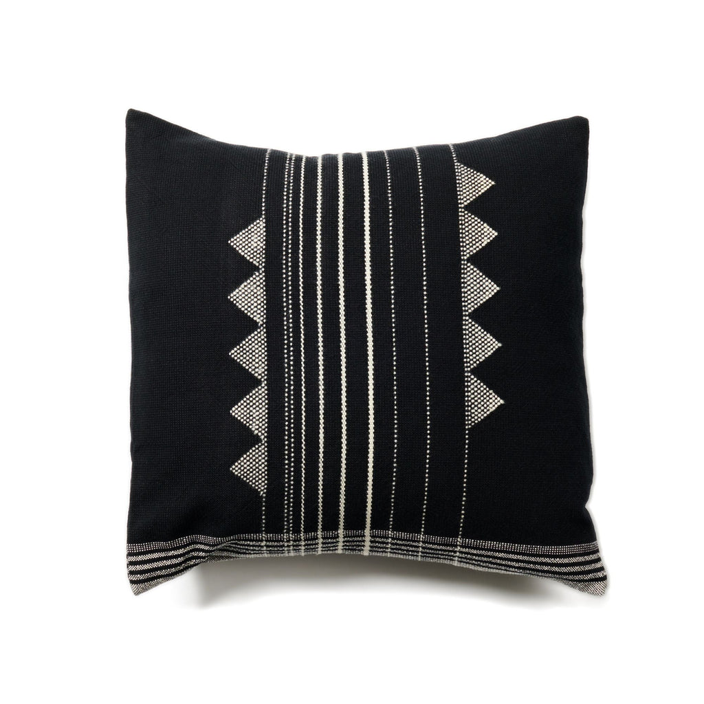 Kora Black Large Handloom Artisanal Pillow Cover