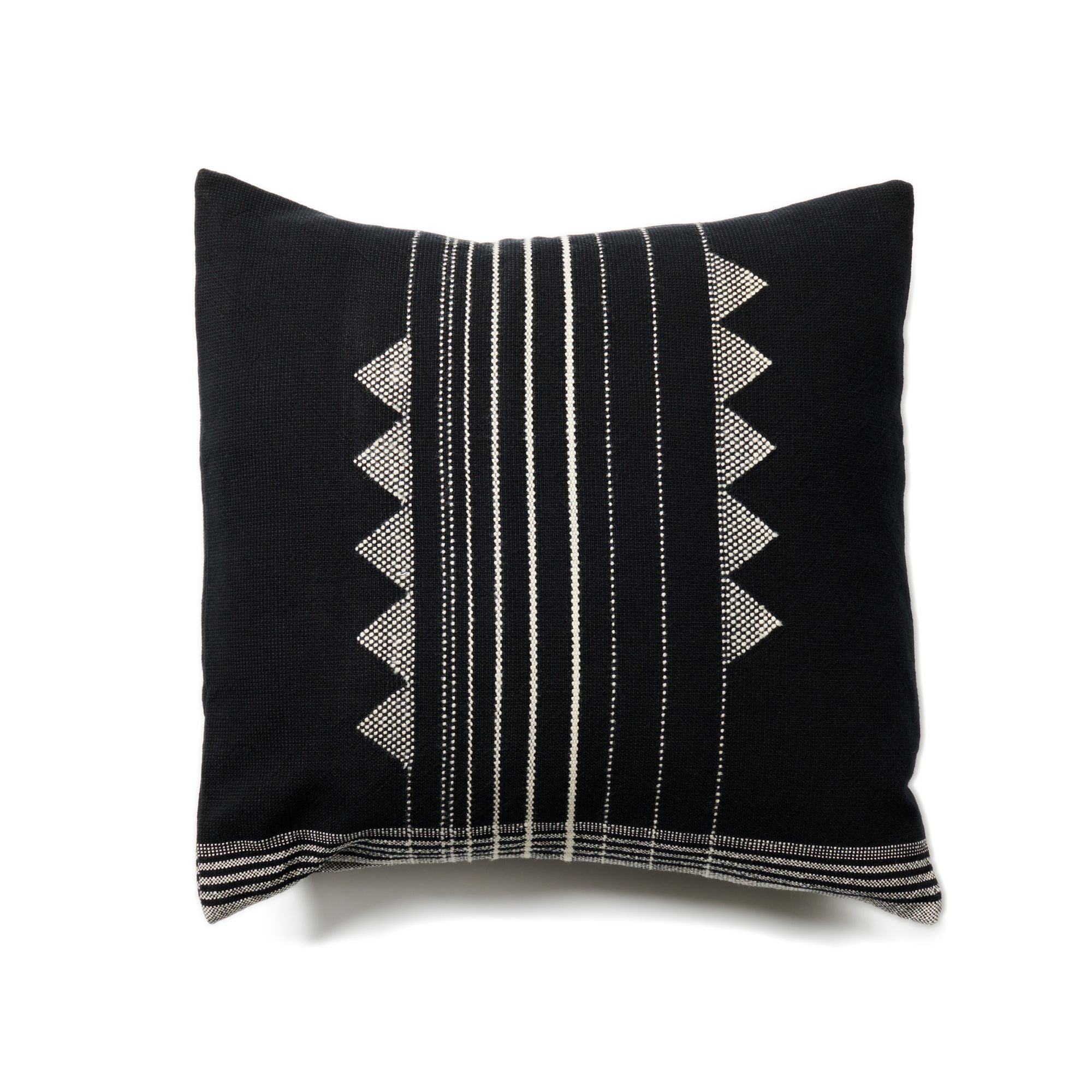 Kora Black Large Handloom Artisanal Pillow Cover