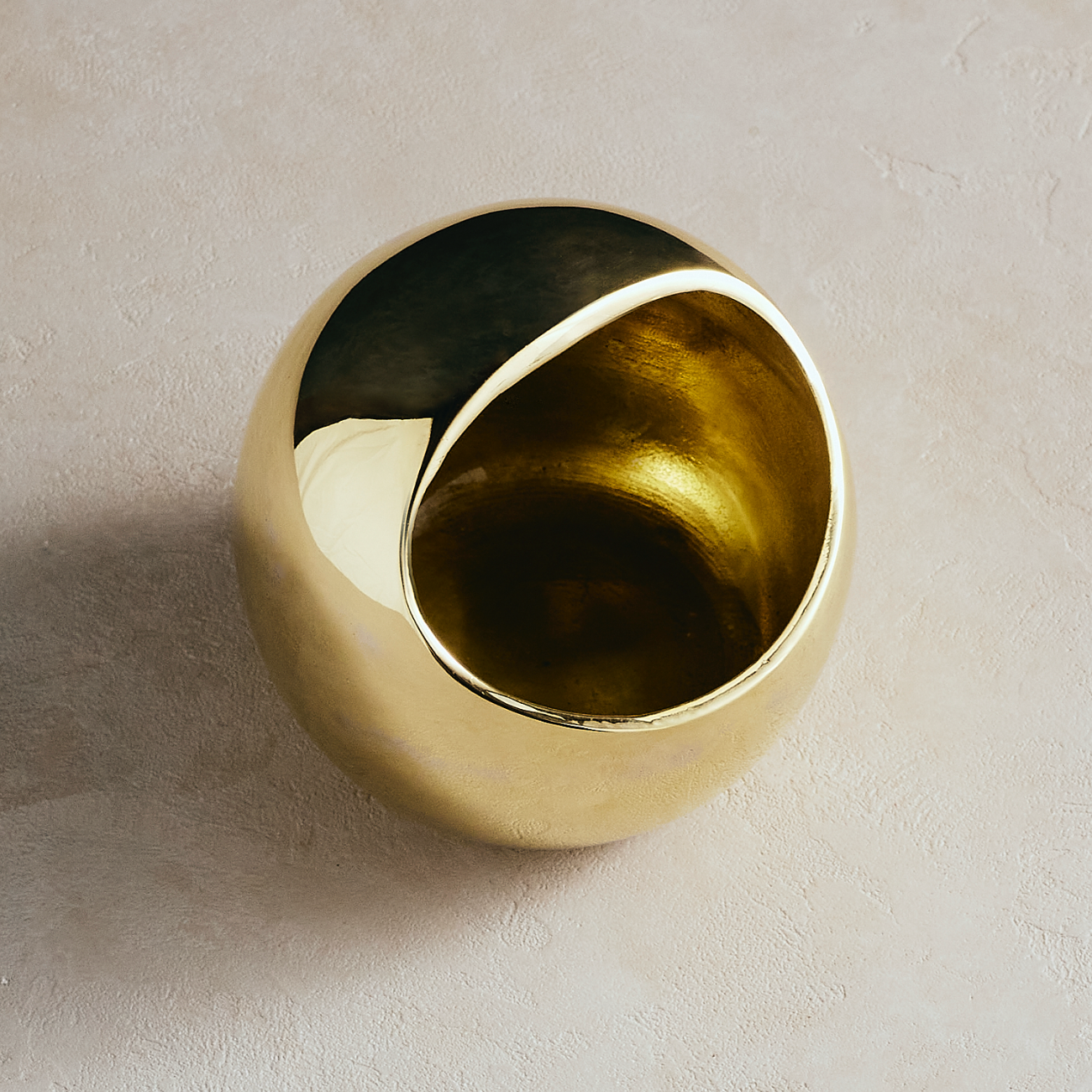 Gold decorative salt chamber on a beige background