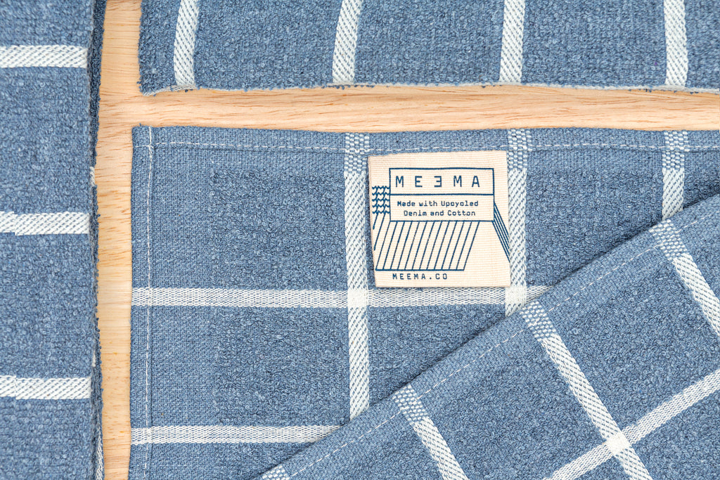 Blue Kitchen Towels / Terry Cloth - Set of 4