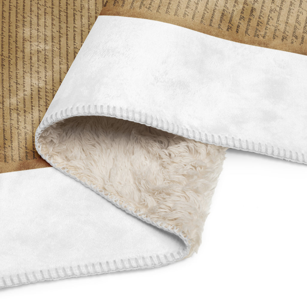 Luxury Sherpa Throw Blanket — Signature Edition in soft cream color showing smooth outer fabric and plush, textured sherpa lining, emphasizing premium home decor and comfort.